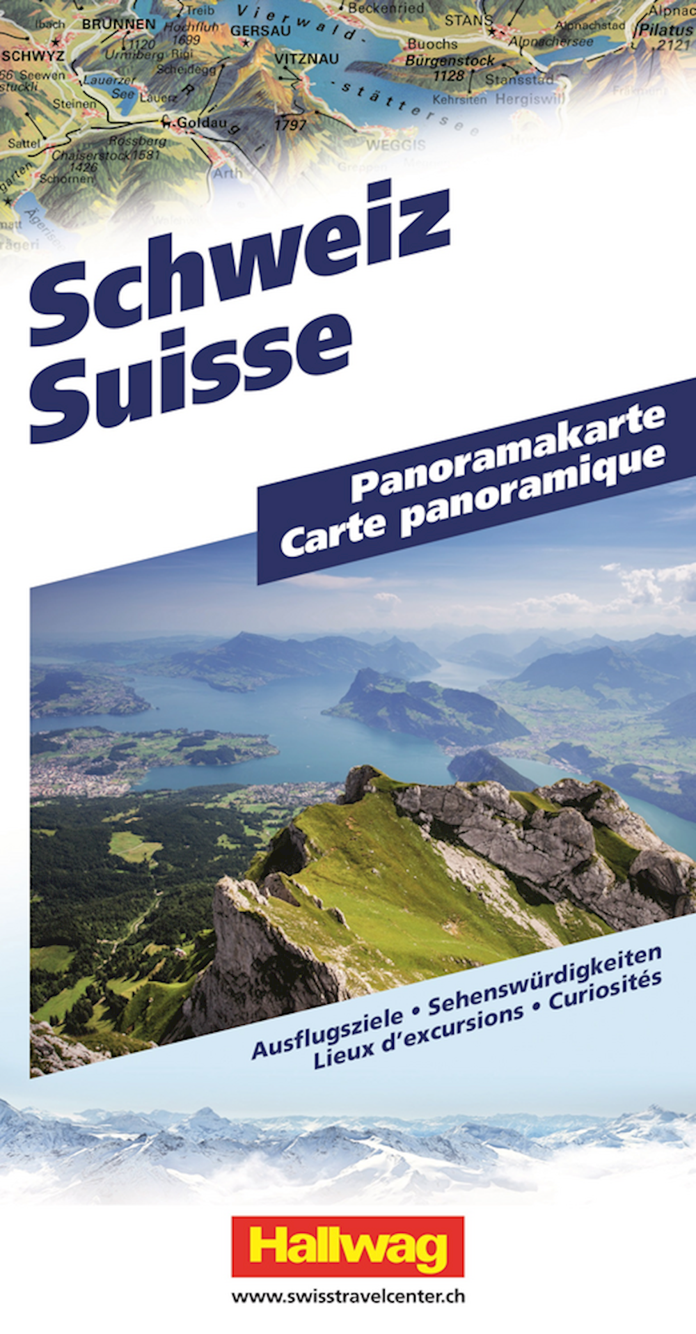 Hallwag Panoramakarte Schweiz  1:300'000