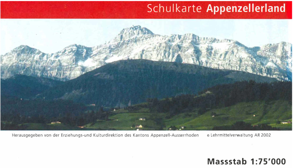 Schulkarte Appenzellerland 1:75'000  Gefalzte Ausg