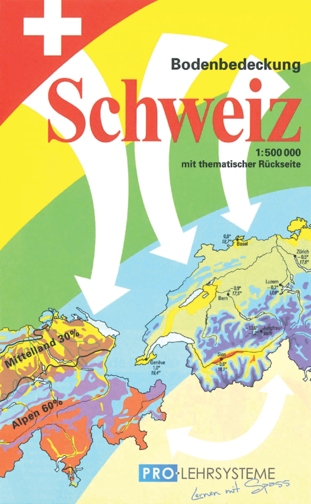 Schülerkarte Bodenbedeckung Schweiz  1:500 000 mit