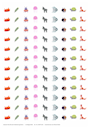 Deutsch Eins Stickerbogen Kiko und Molli, Set à 10
