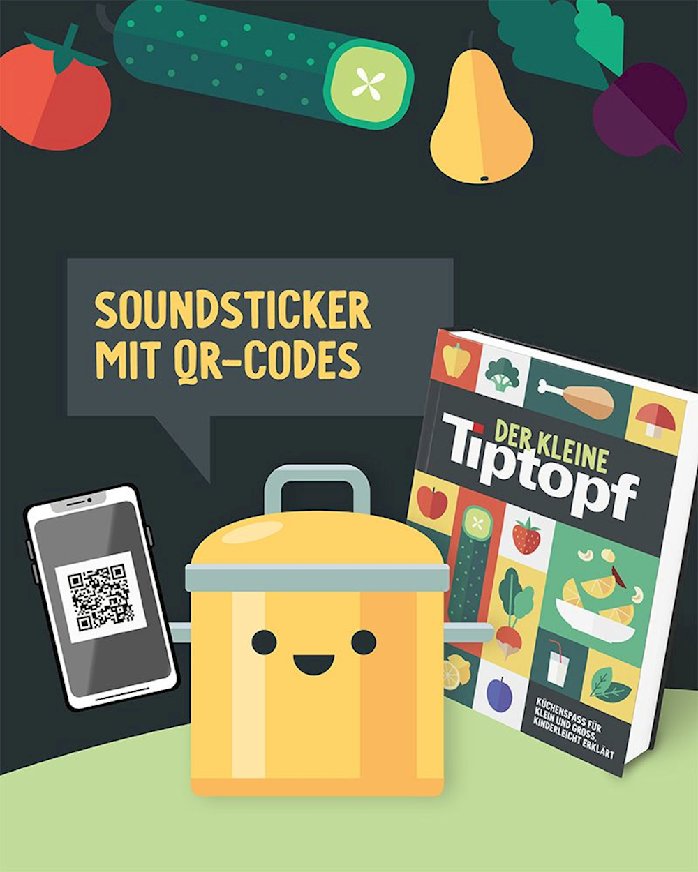 Der kleine Tiptopf Soundsticker mit QR-Codes
