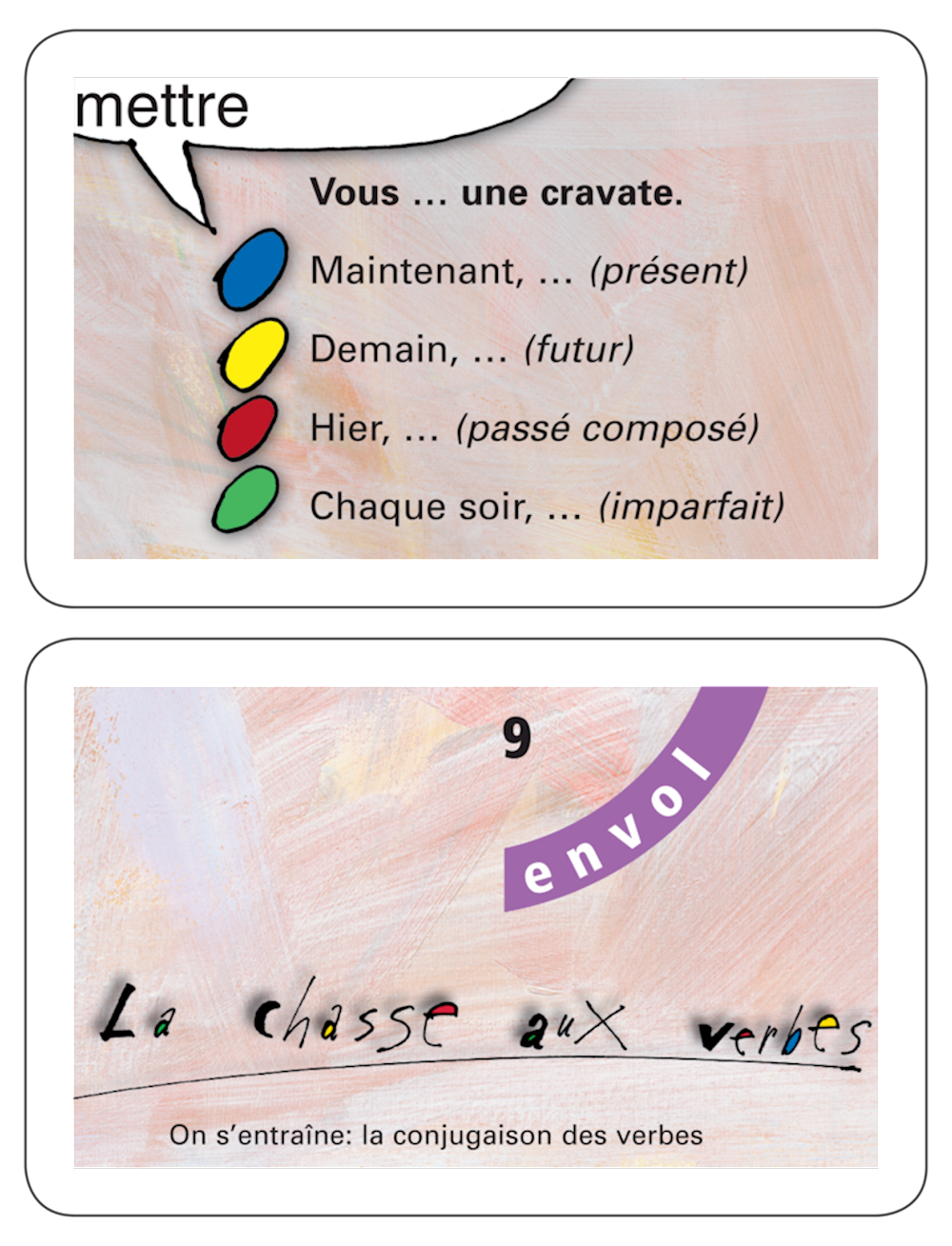 envol 9 La chasse aux verbes, Spielkarten